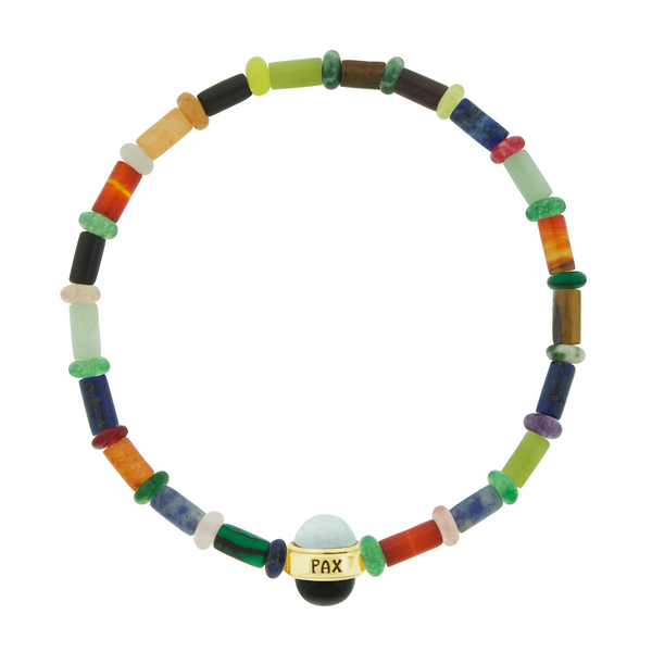 luis morais PAX Cabochon Bead on Gemstone Bead Bracelet