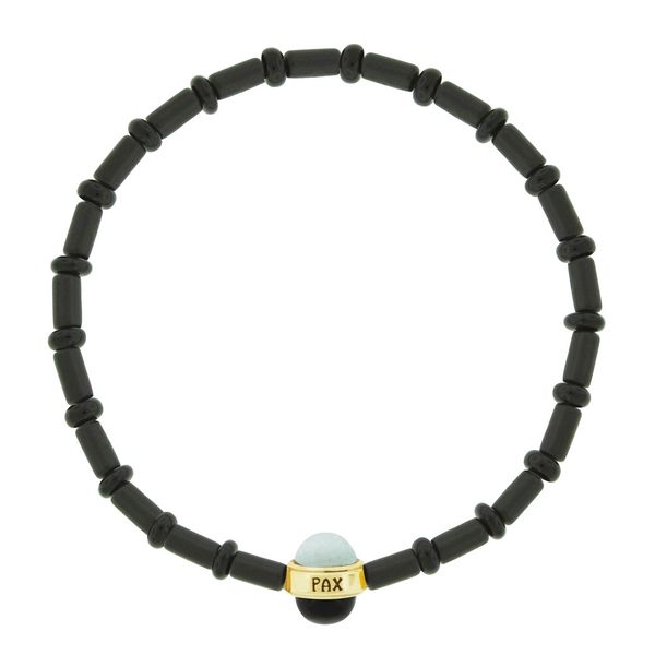 Luis Morais PAX Cabochon Bead On Onyx Bead Bracelet