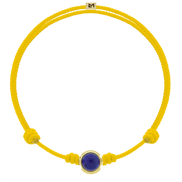 Luis Morais PAX Cabochon Bead On Yellow Cord Bracelet