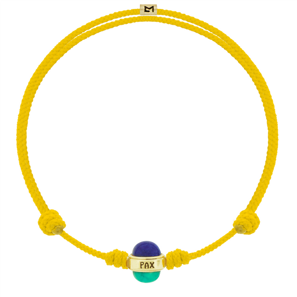 Luis Morais PAX Cabochon Bead On Yellow Cord Bracelet