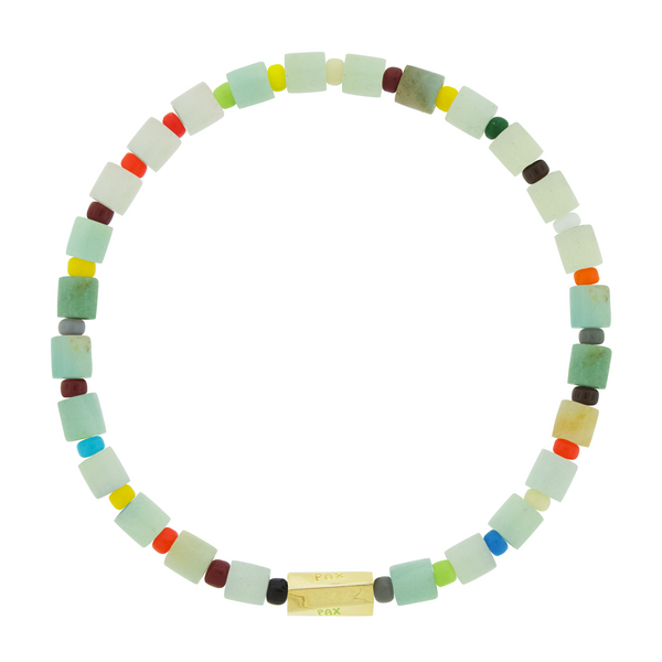 Luis Morais PAX Twisted Hexagon On Amazonite Bead Bracelet