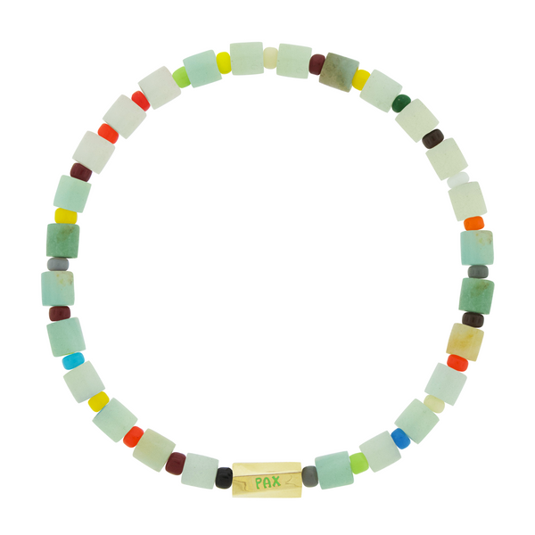 Luis Morais PAX Twisted Hexagon On Amazonite Bead Bracelet