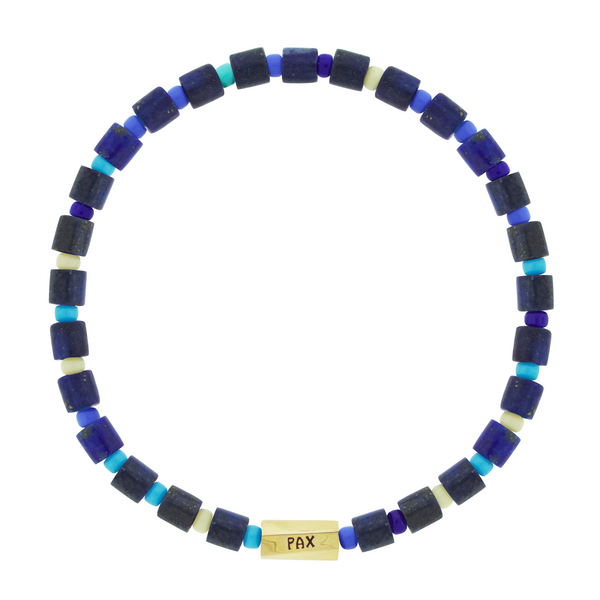 luis morais PAX Twisted Hexagon on Lapis Bead Bracelet