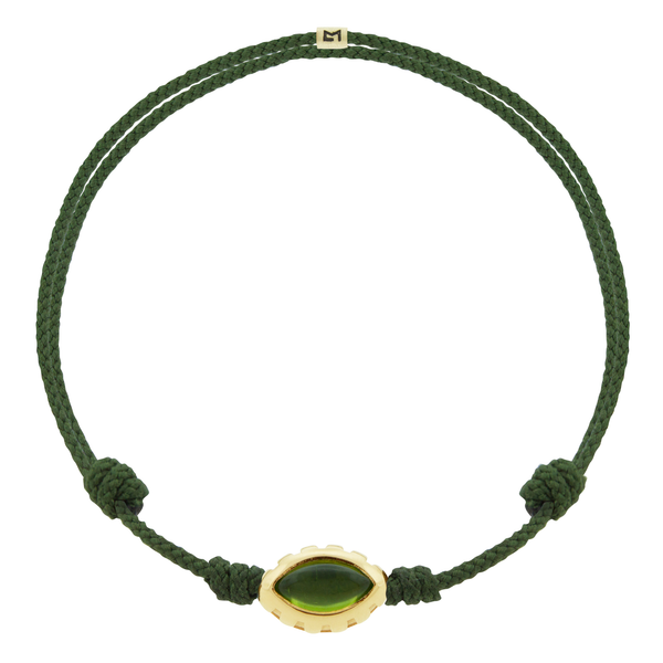 luis morais Peridot Eye of the Idol on Pine Cord Bracelet