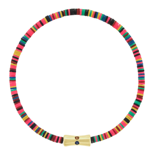 luis morais Rainbow Sapphire Sheath Tube on Vinyl Beaded Bracelet