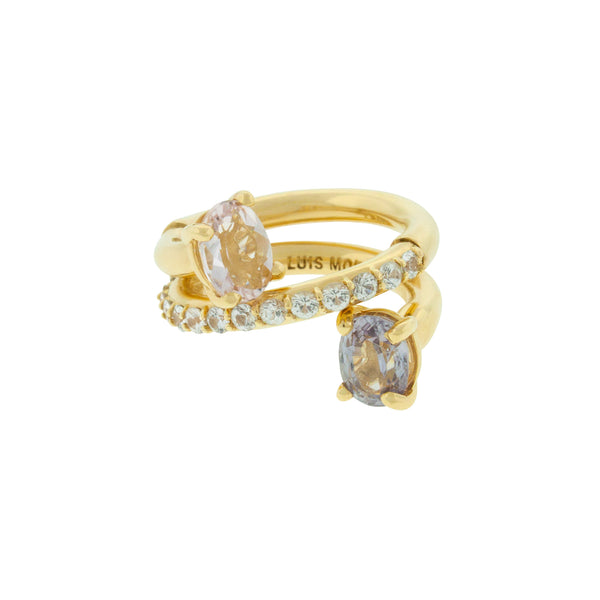 Luis Morais Romeo And Juliet Ring With A Band Of Sapphires And Spinel Ends