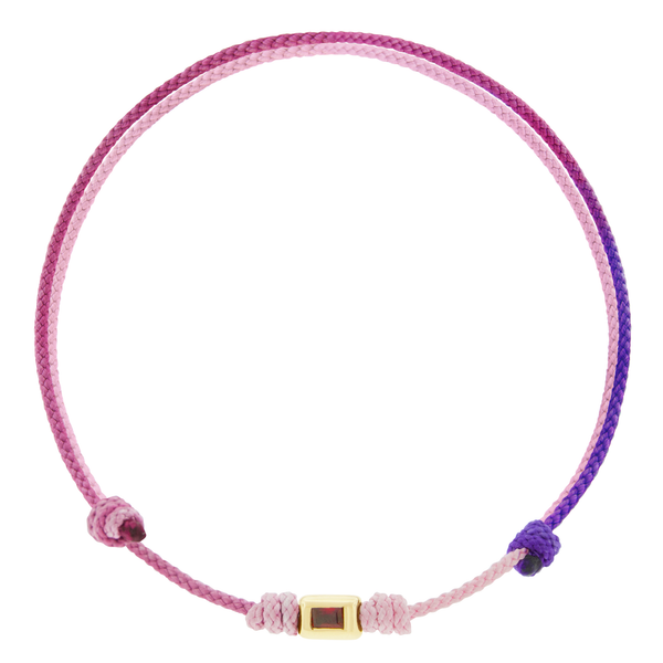 luis morais Ruby Ingot on Purple Ombre Cord Bracelet