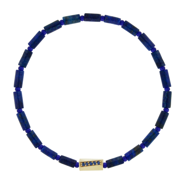 luis morais Sapphire Twisted Hexagon on Lapis Bracelet