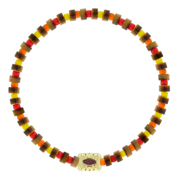 luis morais SEE ALL Eye Ingot with Marquise Ruby on Bead Bracelet