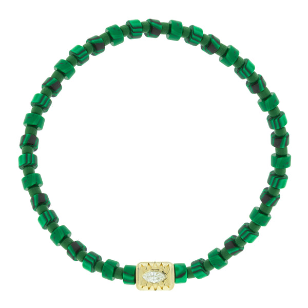 luis morais SEE ALL Eye Ingot with Marquise White Diamond on Bead Bracelet