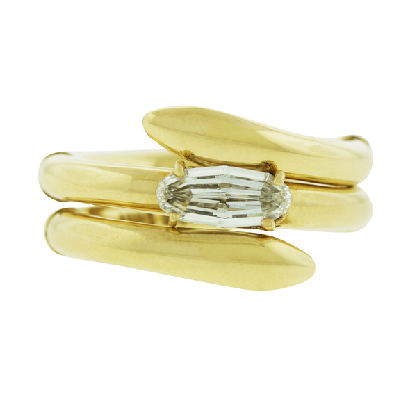 luis morais Serpentine Ring with Step-Cut Oval Diamond