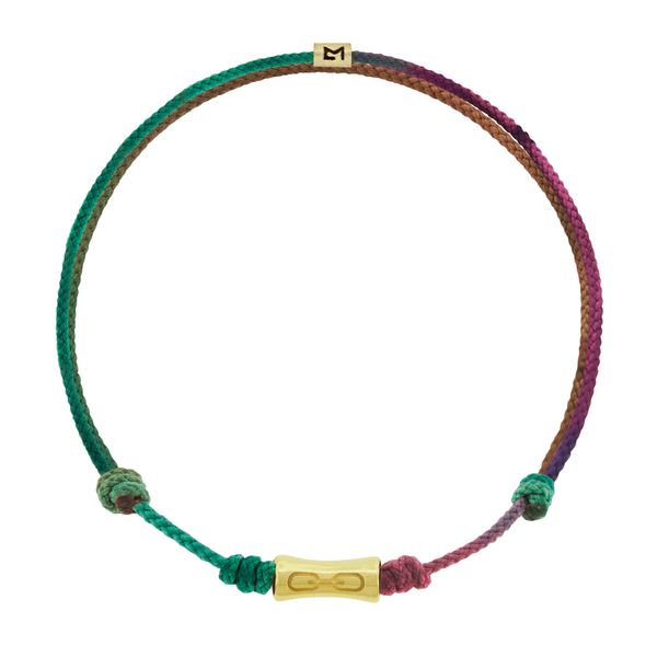 luis morais Sheath Tube with Recessed Chain Symbol on Cord Bracelet