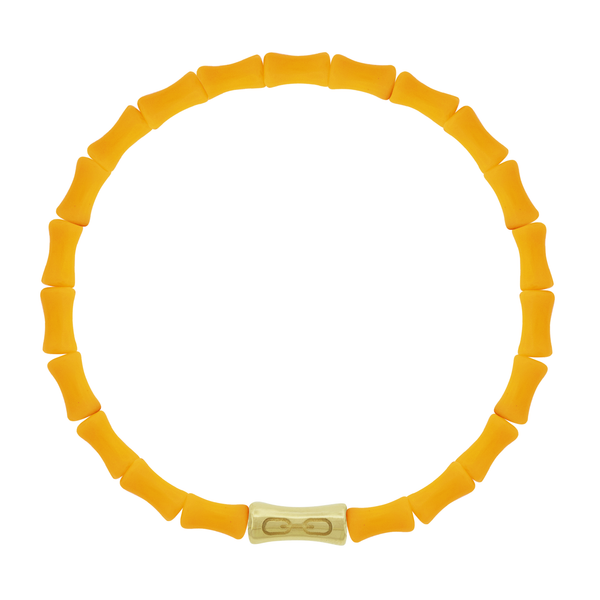 luis morais Sheath Tube with Recessed Chain Symbol on Glass Bead Bracelet