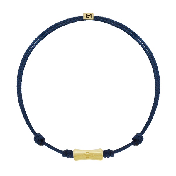 luis morais Sheath Tube with Recessed Cross Symbol on Cord Bracelet