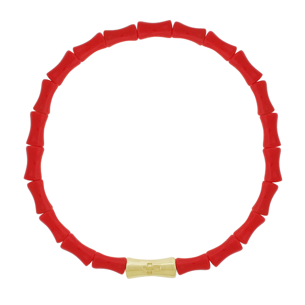 luis morais Sheath Tube with Recessed Cross Symbol on Glass Bead Bracelet