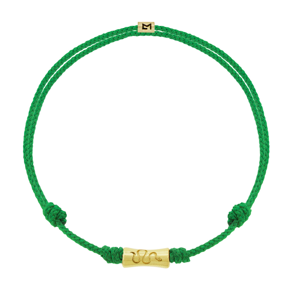 luis morais Sheath Tube with Recessed Snake Symbol on Cord Bracelet