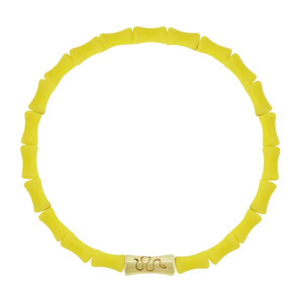 luis morais Sheath Tube with Recessed Snake Symbol on Glass Bead Bracelet