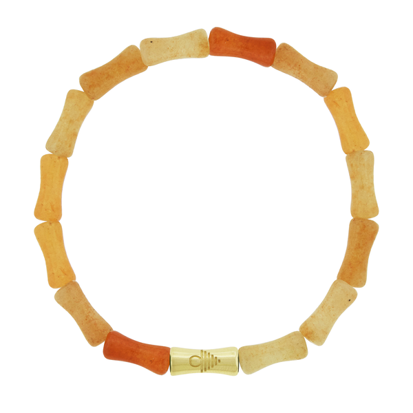 luis morais Sheath Tube with Recessed Unknown Symbol on Aventurine Bead Bracelet