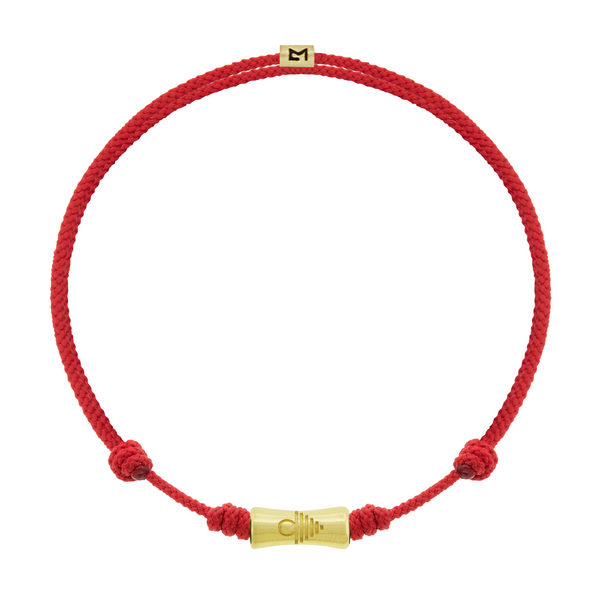 Luis Morais Sheath Tube With Recessed Unknown Symbol On Cord Bracelet