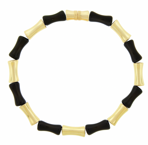 Luis Morais Sheath Tubes On Gemstone Bead Bracelet With Screw Clasp