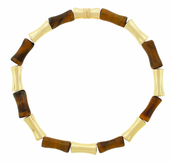 Luis Morais Sheath Tubes On Gemstone Bead Bracelet With Screw Clasp