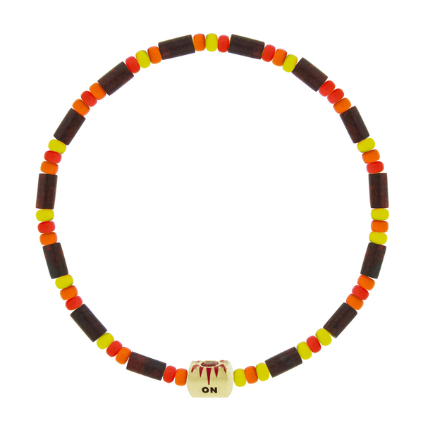 Luis Morais SHINE ON Ingot With Ruby On Beaded Bracelet