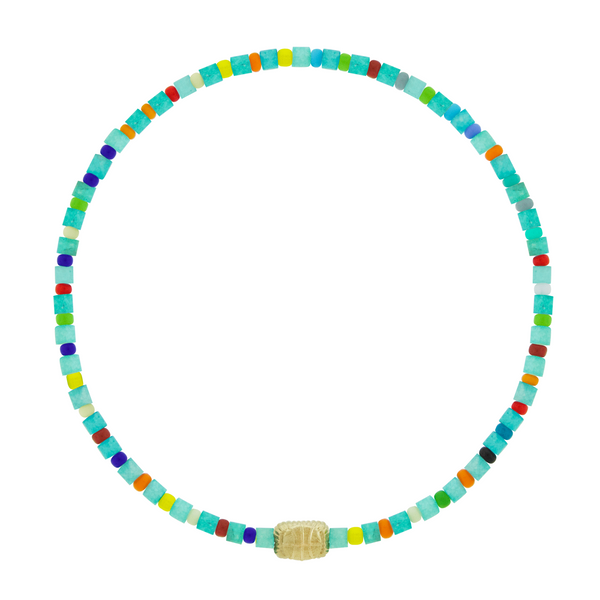 luis morais Small Baseball Ingot with on Bead Bracelet