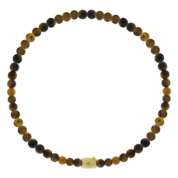Luis Morais Small Ingot With Symbol On Gemstone Bead Bracelet