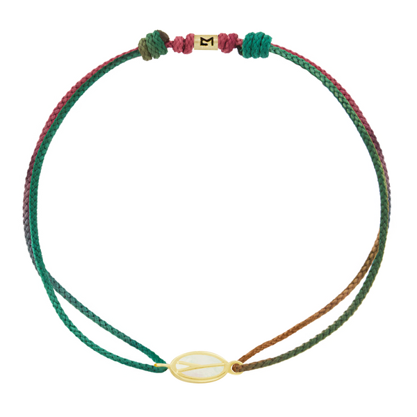 luis morais Small Mother of Pearl Initial Cord Bracelet