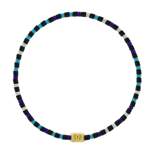 luis morais Small Pretzel Ingot with on Bead Bracelet