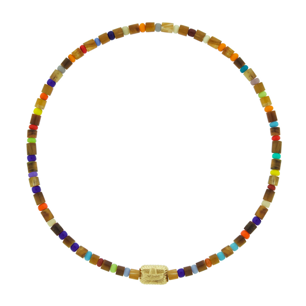 luis morais Small Sombrero Ingot with on Bead Bracelet