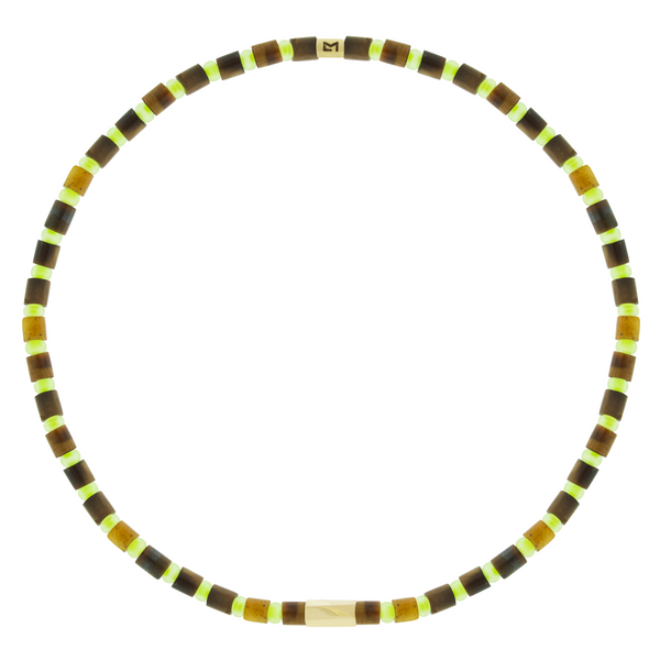 Luis Morais Small Twisted Hexagon On Gemstone & Glass Bead Bracelet