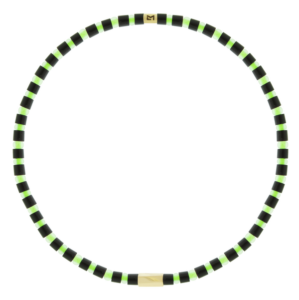 luis morais Small Twisted Hexagon on Gemstone & Glass Bead Bracelet