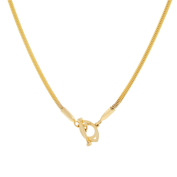luis morais Snake Chain Necklace with Evil Eye Clasp