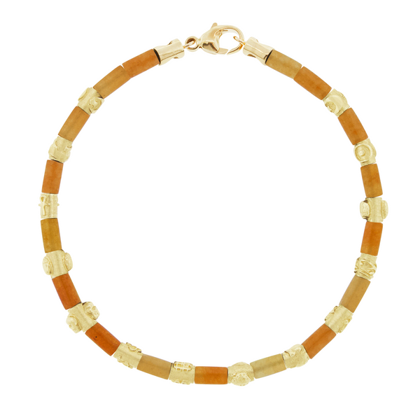 luis morais Symbol Spacers Carnelian Bead Bracelet with Clasp