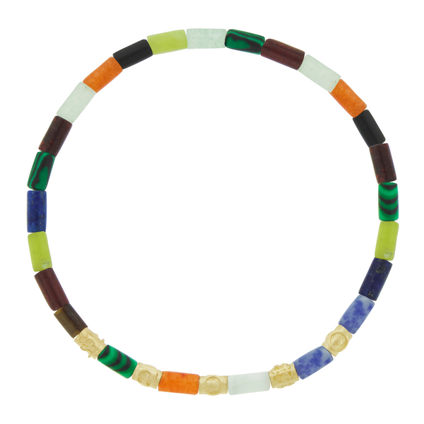 luis morais Symbol Spacers on Gemstone Bead Bracelet