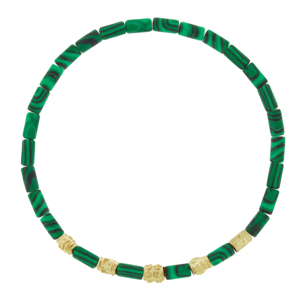 luis morais Symbol Spacers on Malachite Bead Bracelet
