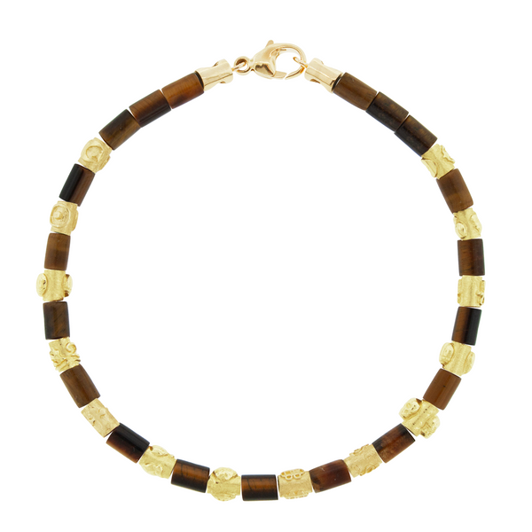 luis morais Symbol Spacers Tiger's Eye Bead Bracelet with Clasp