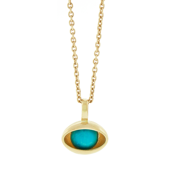 Luis Morais Turquoise Double-Sided Eye Pendant Necklace