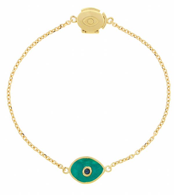 luis morais Turquoise Gemstone Eye on Chain Bracelet