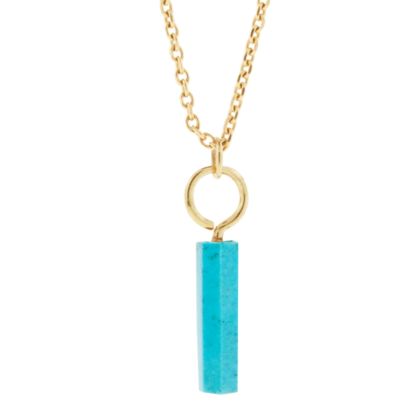 luis morais Turquoise Hook Eye Screw Gemstone Pendant Necklace