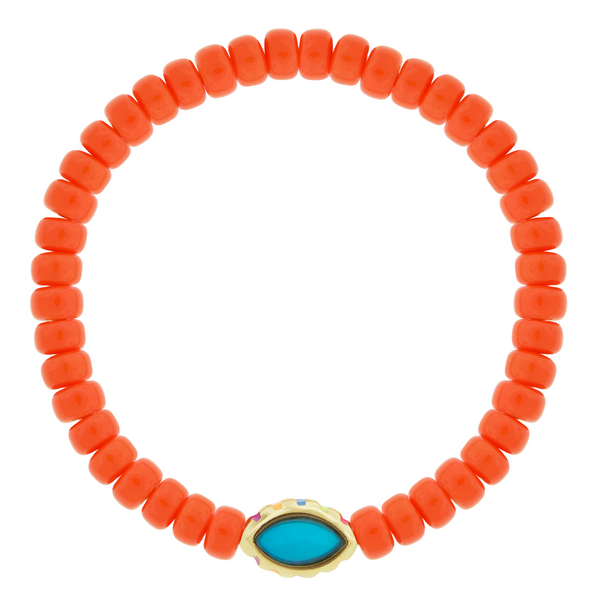 luis morais Turquoise Marquise Eye on Glass Bead Bracelet