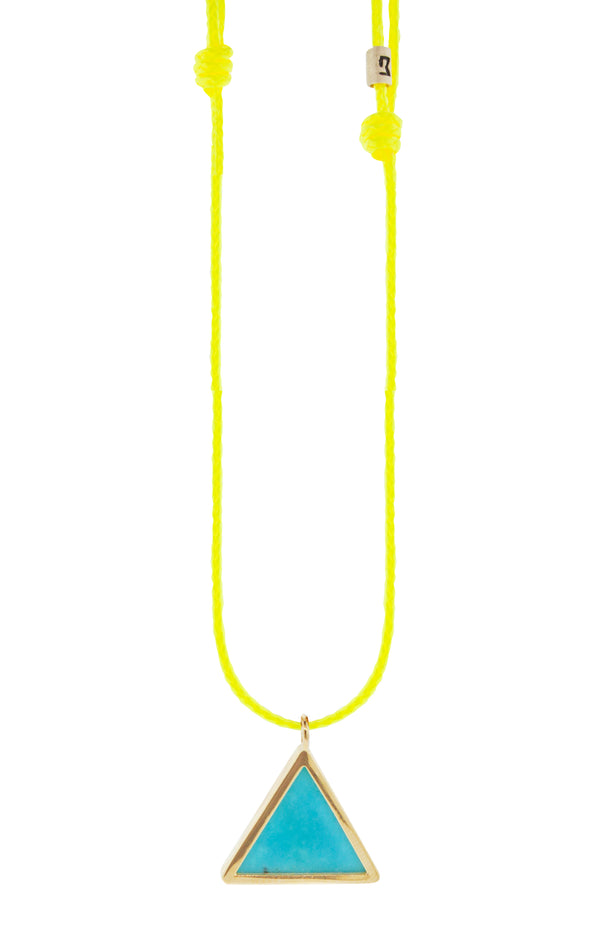 luis morais Turquoise Triangle Pendant on Cord Necklace