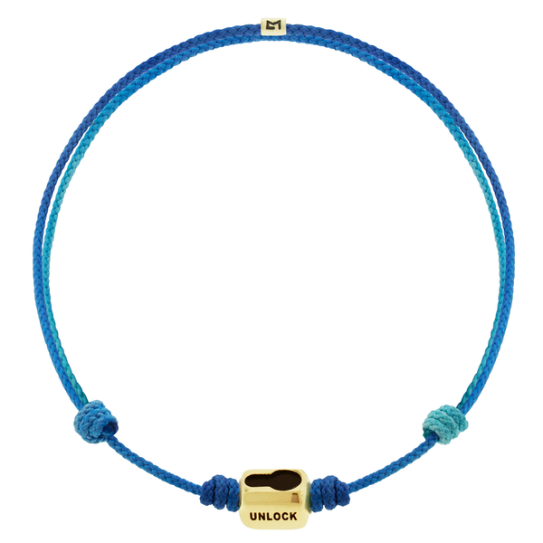 Luis Morais UNLOCK PATH Spider Ingot On Blue Ombre Cord Bracelet