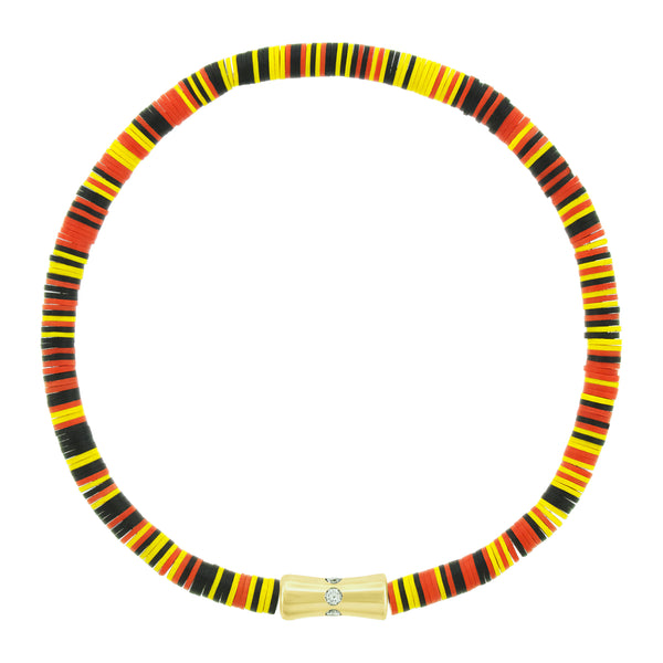 luis morais White Diamond Sheath Tube on Vinyl Bead Bracelet