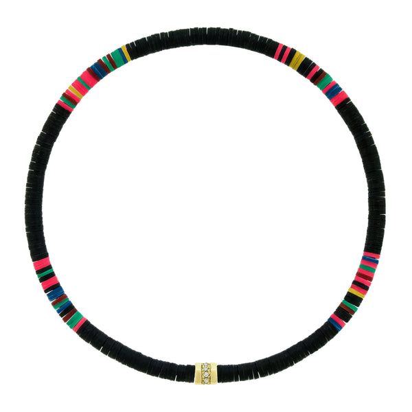 luis morais White Diamond Short Roll on Vinyl Beaded Bracelet