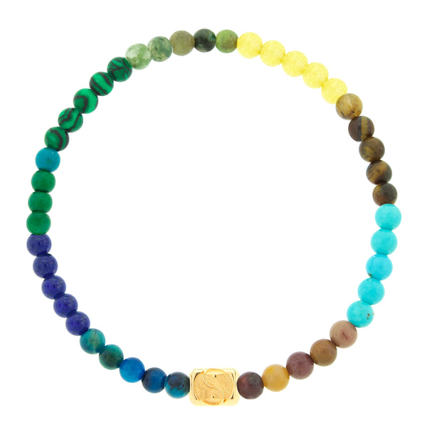 Luis Morais Yin Yang Dripping Ingot On Gemstone Bead Bracelet