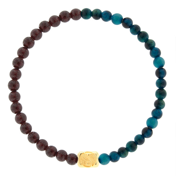 Luis Morais Yin Yang Dripping Ingot On Gemstone Bead Bracelet