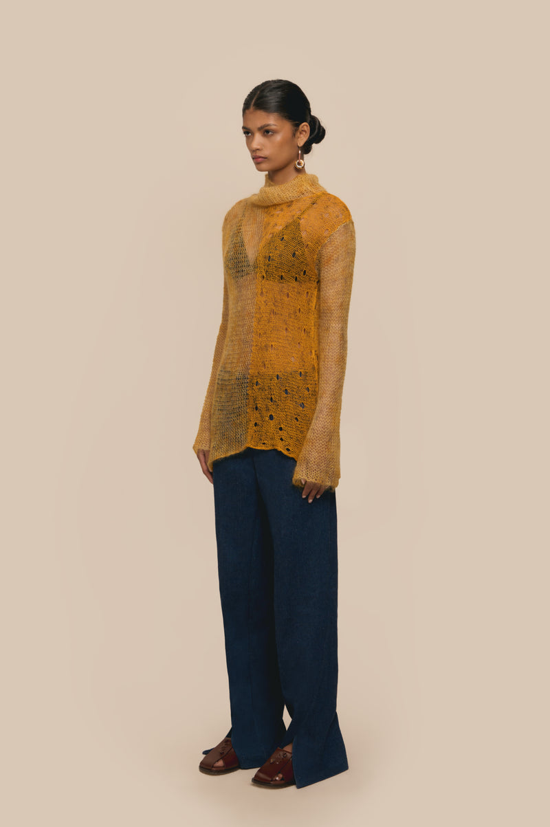 Lukhanyo Mdingi LACE TOP - MARIGOLD
