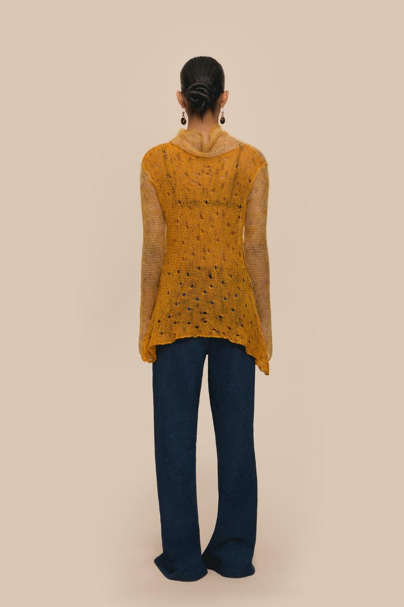Lukhanyo Mdingi LACE TOP - MARIGOLD